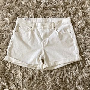 White denim mid rise shorts - GAP